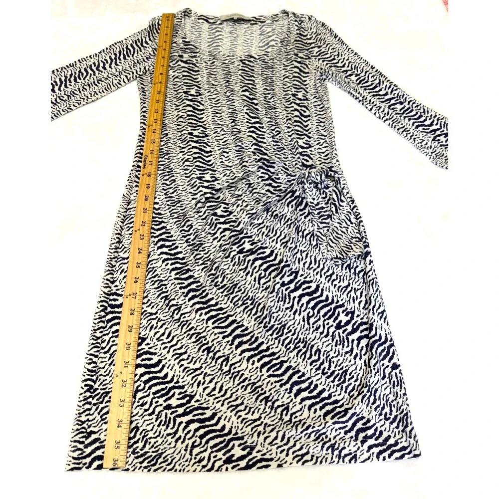 Gerard Darel Zebra Print Silk Cotton Ruched Side Tie Dress Size 38/US 6 France